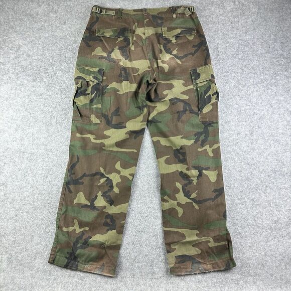 Vintage Gung Ho Burk Camo Pants Mens 34 Military Cargo Y2K Distressed USA Made* - Picture 6 of 16
